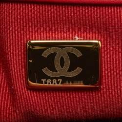 Chanel Red Quilted Tweed Medium 19 Flap Bag