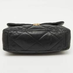 Chanel Black Quilted Leather CC Chain Link Maxi 19 Flap Bag