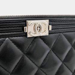Chanel Black Leather Boy Mini Crossbody Bag