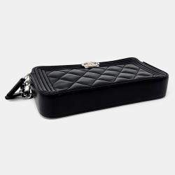 Chanel Black Leather Boy Mini Crossbody Bag