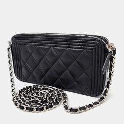 Chanel Black Leather Boy Mini Crossbody Bag