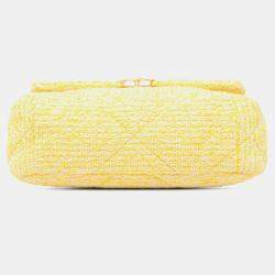 Pre Owned Chanel Yellow Tweed Medium 19 Flap Bag