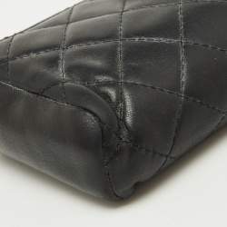Pre Owned Chanel Black Quilted Leather CC Phone Holder Clutch