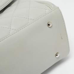Chanel Light Grey Quilted Leather CC Front Pocket Tote