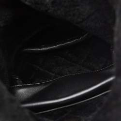 Chanel Black Quilted Leather and Shearling Paris-Hamburg Backpack