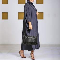 Pre Owned Chanel Black Caviar Leather Surpique CC Hobo