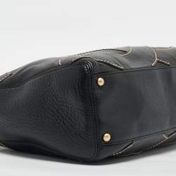 Pre Owned Chanel Black Caviar Leather Surpique CC Hobo