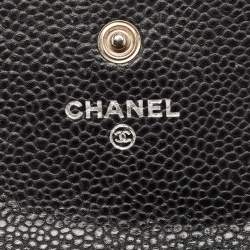 Pre Owned Chanel Black Caviar Leather Classic Continental Wallet