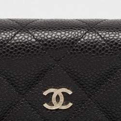 Pre Owned Chanel Black Caviar Leather Classic Continental Wallet