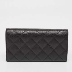 Pre Owned Chanel Black Caviar Leather Classic Continental Wallet