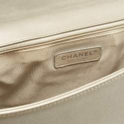 Chanel Grey Quilted Leather New Medium Boy Flap Bag