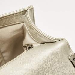 Chanel Grey Quilted Leather New Medium Boy Flap Bag