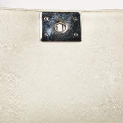 Chanel Grey Quilted Leather New Medium Boy Flap Bag