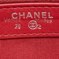 Chanel Orange/Red Quilted Leather Gabrielle Double Zip Chain Clutch