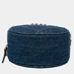 Chanel Blue Denim 19 Round Clutch with Chain