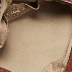 Pre Owned Chanel Dark Brown Quilted Aged Leather Small Puffer Lady Braid Bowler Bag