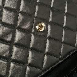 Pre Owned Chanel Black Quilted Leather Large Trendy CC Top Handle Bag