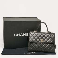 Pre Owned Chanel Black Quilted Leather Large Trendy CC Top Handle Bag