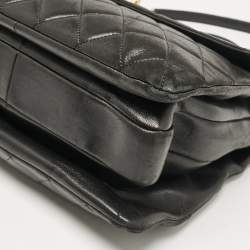 Pre Owned Chanel Black Quilted Leather Large Trendy CC Top Handle Bag