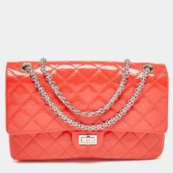 Chanel Orange Quilted Patent Leather 226 Reissue 2.55 Flap Bag