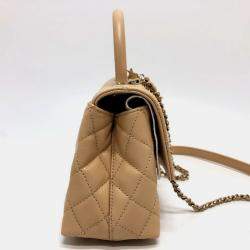 Chanel Beige Caviar Leather  Coco Handle XS Shoulder Bag