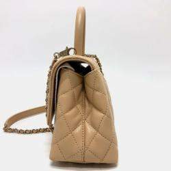 Chanel Beige Caviar Leather  Coco Handle XS Shoulder Bag