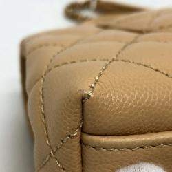 Chanel Beige Caviar Leather  Coco Handle XS Shoulder Bag