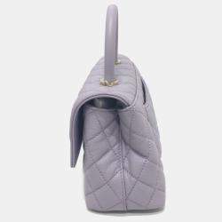 Chanel Purple Caviar Leather  Coco Handle Shoulder Bag