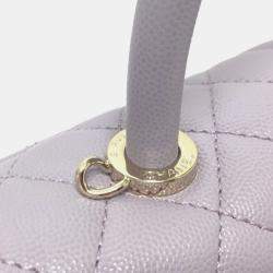 Chanel Purple Caviar Leather  Coco Handle Shoulder Bag