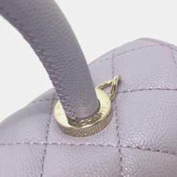 Chanel Purple Caviar Leather  Coco Handle Shoulder Bag