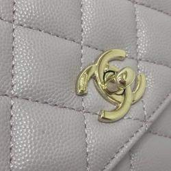 Chanel Purple Caviar Leather  Coco Handle Shoulder Bag