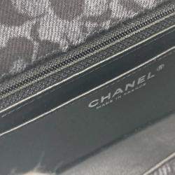 Pre Owned Chanel Black Denim  Camellia Motif Chain Shoulder Bag