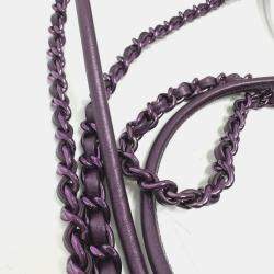 Pre Owned Chanel Purple Chanel 22 Leather Shoulder Bag