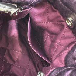Pre Owned Chanel Purple Chanel 22 Leather Shoulder Bag