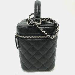 Chanel Black Caviar Leather Quilted Chain Bag