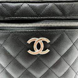 Chanel Black Caviar Leather Quilted Chain Bag