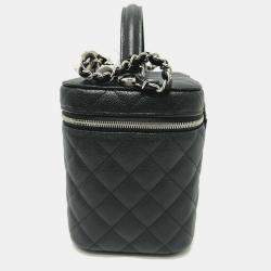 Chanel Black Caviar Leather Quilted Chain Bag