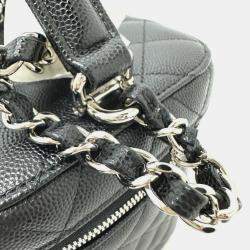 Chanel Black Caviar Leather Quilted Chain Bag