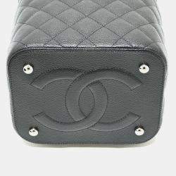 Chanel Black Caviar Leather Quilted Chain Bag