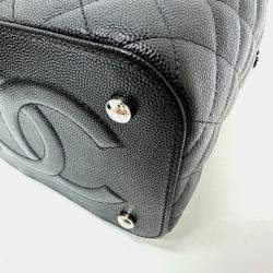 Chanel Black Caviar Leather Quilted Chain Bag