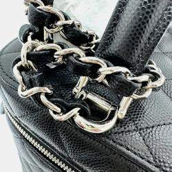Chanel Black Caviar Leather Quilted Chain Bag