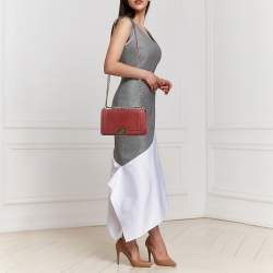 Chanel Red Leather Medium Boy Flap Bag