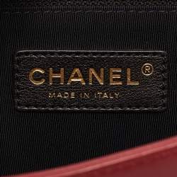 Chanel Red Leather Medium Boy Flap Bag