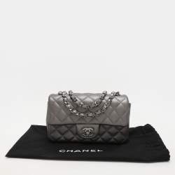 Pre Owned حقيبة ميني شانيل كلاسيك جلد مبطن وردي ميتاليك مستطيلة بقلاب 