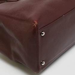 Pre Owned Chanel Burgundy Leather Small Cerf Shopper Tote