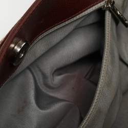Pre Owned Chanel Burgundy Leather Small Cerf Shopper Tote