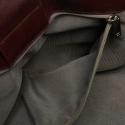 Pre Owned Chanel Burgundy Leather Small Cerf Shopper Tote
