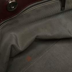 Pre Owned Chanel Burgundy Leather Small Cerf Shopper Tote