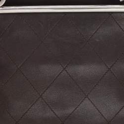 Pre Owned Chanel Brown Quilted Leather Frame Bag