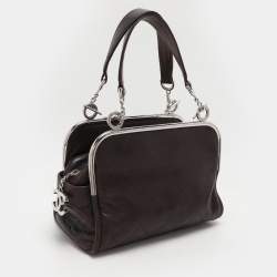 Pre Owned Chanel Brown Quilted Leather Frame Bag